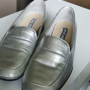 Nine West silver loafers